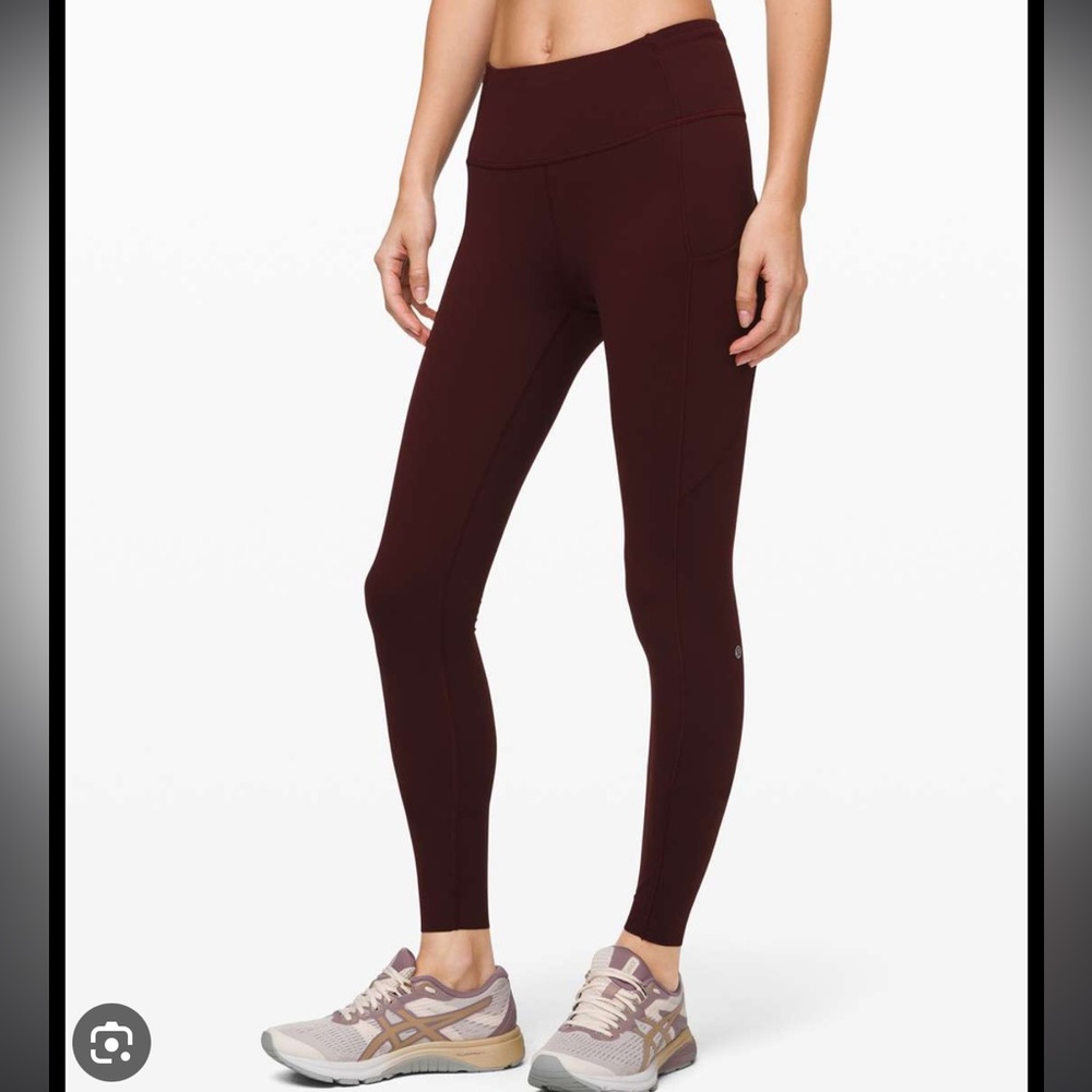 Lululemon Fast and Free High Rise Tight 28” Garnet Color sz 6
